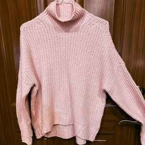 American Eagle Turtleneck Knit Pink Long Sweater Pullover Women's XS